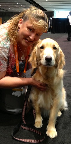 Dr.  Margie Garrett and Golden Retriever